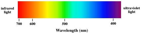the visible EM spectrum